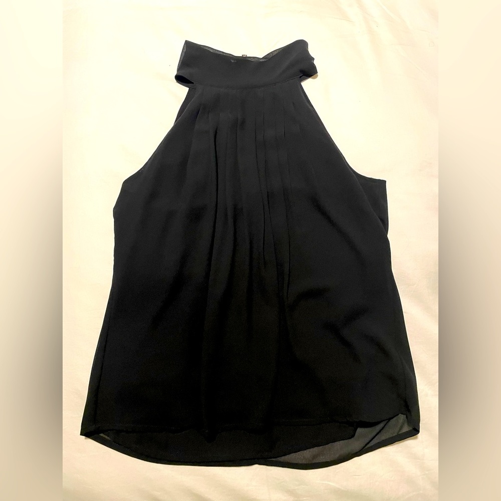 Black, chiffon halter top. Size S
